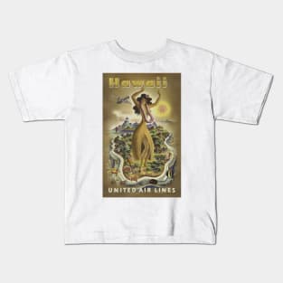 Hawaii - Vintage Travel Poster Kids T-Shirt